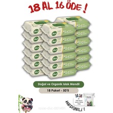 MUJGAN Sleepy 18 Al 16 Öde Doğal ve Organik Islak Mendil 50 Adet ve Rosıe