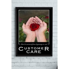 MUJGAN Postermanya (PSTER10600) Customer Care Motivasyon Çerçeveli Tablo (30 x 40CM)