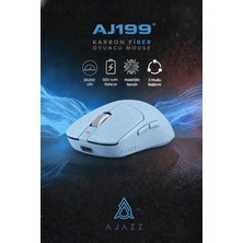 Ajazz AJ199 Karbon Fiber 3 Modlu Ultra Hafif 24.000 Dpı, Oyuncu Mouse PAW3311 SENSÖR-500 Mah Batarya