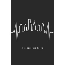 MUJGAN Philadelphia Notes: Philadelphia Pennsylvania Notebook Skyline Heartbeat Journal Diary Planner (Ruled Paper, 120 Lined Pages, 6" x 9") Gift For Usa Philly Lovers Visitors Travelers