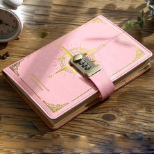 MUJGAN Yekuyeku Password Notebook, Writing Planner With Combination Lock, With Lock Notebook, Password Keeper For Internet Login, Website, Username (Pink)