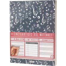 MUJGAN Mein Notenheft / 86 Seiten, 44 Blätter, 12 Systeme / Mit Register Und Seitenzahlen / PR301 „music Pattern“ / Dın A4 Soft Cover