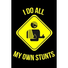MUJGAN Journal: Stuntman Stuntwoman Broken Arm Get Well Injury Black Lined Notebook Writing Diary - 120 Pages 6 x 9