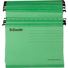 MUJGAN Esselte Klasik Askılı Dosya, A4, Yeşil, 25'li Paket, Sekmeler Dahil, 90318