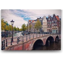 MUJGAN Amsterdam Köprü Kanal Tablosu - 125X80CM