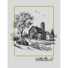MUJGAN Sketchbook: River Scene, Large 8.5" x 11", 110 Pages, Perfect For Everyone, Crayons, Pencils, Drawing And Sketching