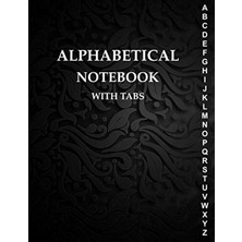 MUJGAN Alphabetical Notebook With Tabs: Large Lined-Journal Organizer With A-Z Tabs Printed, Alphabetic Notebook, Smart Black Design
