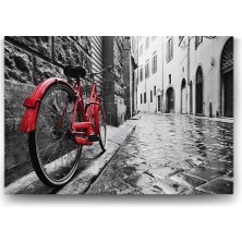 MUJGAN Dar Sokakta Kırmızı Bisiklet Tablosu - 90X60CM
