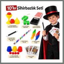 Bezos 10 Parçalı Çocuk Sihirbazlık Seti – Sihirli Değnek, Baston ve Sihir Oyunları Mmbz