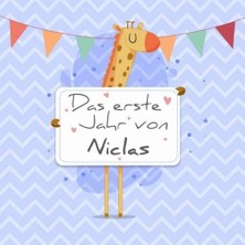 MUJGAN Das Erste Jahr Von Niclas: Babyalbum Zum Ausfüllen - Baby Tagebuch Und Erinnerungsalbum Für Das Erste Lebensjahr