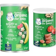 MUJGAN Gerber Organik Pirinçli, Buğdaylı, Muzlu ve Ahududulu Bebek Atıştırmalığı 35 G x 5 ve Gerber Organik Buğday ve Yulaflı Domates, Havuç ve Soğanlı Bebek Atıştırmalığı 35 G