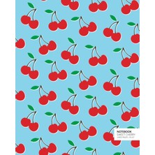 MUJGAN Sweet Cherry Notebook: (Sky Blue Edition) Fun Notebook 192 Ruled/lined Pages (8X10 Inches / 20.3X25.4 cm / Large Jotter)