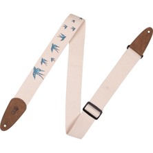 MUJGAN Levy's Leathers 2" Cotton Guitar Strap With Decorative Print And Suede Ends