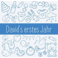 MUJGAN David's Erstes Jahr: Babyalbum Zum Ausfüllen - Baby Tagebuch Und Erinnerungsalbum Für Das Erste Lebensjahr