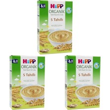 MUJGAN Hipp Organik 5 Tahıllı Tahıl Bazlı Ek Gıda 200 gr 1 Paket(1 x 200 G) 3lü Paket