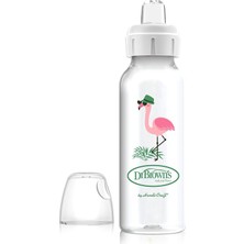 MUJGAN Dr. Brown's 8 OZ/250 ml Pp Dar Ağız + Sippy Biberon Bardak, Flamingo, Tekli Paket