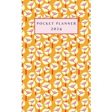 MUJGAN Pocket Planner 2024: Small Monthly Agenda With Pretty Floral Cover - Perfect For Purse