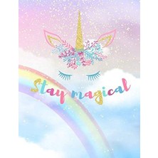 MUJGAN Stay Magical: Unicorn Notebook For Girls, Wide Ruled With Lined Pages (Composition Book, Journal) (8.5 x 11 Large)