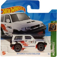 MUJGAN Hot Wheels - Mitsubishi Bajero Evolution - Mud Studs 3/5 - HKK36 - Short Card - Beyaz - Rally Art - Mattel 2023
