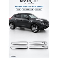 Trobus Nissan Juke 2010-2020 Uyumlu Krom Kapı Kolu Kaplaması 4 Kapı Paslanmaz Çelik Sensörlü