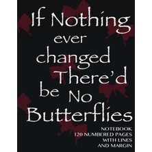 MUJGAN Notebook 120 Numbered Pages With Lines And Margin: If Nothing Changes Notebook With Black Cover, Ruled 8.5X11 Notebook With Margin, Perfect Bound, ... Essays, Composition Notebook Or Journal