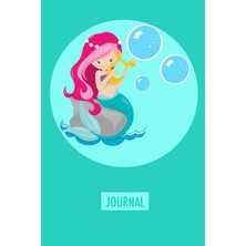 MUJGAN Cute Mermaid Journal: Teal 120 Page Lined 6x9 Notebook