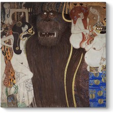 MUJGAN Gustav Klimt - Beethoven Frizi Düşman Güçler Tablosu 60 x 60