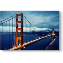 MUJGAN Golden Gate Köprüsü Gece Işıklı Tablosu 75 x 50