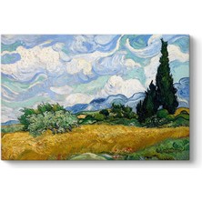 MUJGAN Vincent Van Gogh - Selvi Ağaçlı Buğday Tarlası Tablosu 75 x 50
