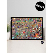 MUJGAN Postermanya (PSTER20618) Reddit R Place 2023 Çerçeveli Tablo, R/place 2023 Son Hali, Dekoratif Duvar Tablosu 21 x 30