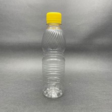 MUJGAN 250 cc Plastik Şişe - Sarı Kilitli Kapaklı- 0,25 Litre Kapaklı Pet Şişe x 10 Adet