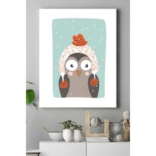 MUJGAN Postermanya (PSTER15178) Baykuş Kış Çocuk Odası Kanvas Tablo 30 x 40