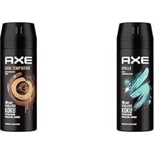 MUJGAN Axe Erkek Deodorant & Bodyspray Dark Temptation 48 Saat Etkileyici Koku (150 Ml) ve Axe Erkek Sprey Deodorant Apollo 48 Saat Etkileyici Koku Vücut Spreyi 150 ml