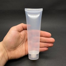 MUJGAN Şeffaf Boş Krem Tüpü 100ML, Vidalı Kapaklı Merhem Tüpü, Şeffaf Lipgloss Tüp 100 ml x 3 Adet