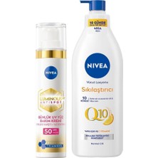 MUJGAN Nıvea LUMINOUS630 Thiamidol Etkili Leke Karşıtı Gündüz Yüz Bakım Kremi 40ML ve Q10 Sıkılaştırıcı C Vitamini Vücut Losyonu 400ML