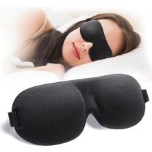 MUJGAN Xspring Göz Maskesi, 3D Konturlu Kupa Uyku Göz Bağı, Işık Engelleme Göz Kapağı Yumuşak Gece Maskesi Unisex Uyku Seyahat Şekerleme Yoga Için Göz Maskeleri Için Ayarlanabilir Kayış ile (Siyah)