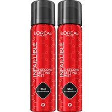 MUJGAN L'oreal Paris Infaillible 3-Second Makyaj Sabitleme Spreyi (2 Paketi)