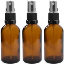 MUJGAN 50ML Amber Yuvarlak Boş Cam Şişe Siyah Sis Spreyi ve Üstü Kapaklı | Doldurulabilir | Uçucu Yağlar Için Sızdırmaz | Yeniden Kullanılabilir | Dıy Parfümler | Dıy Serumları (3)