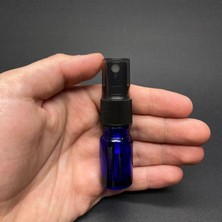 MUJGAN 5 ml Mavi Cam Şişe Siyah Spreyli, 5cc Mavispreyli Boş Şişe x 6 Adet
