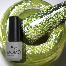 MUJGAN Momo Professional Kalıcı Oje G006 Lime Yeşili Holografik Simli 4 ml