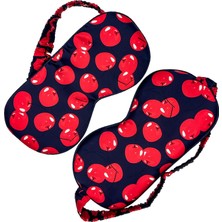 MUJGAN Icon SILK%100 Saf Ipek Uyku Maskesi Göz Bandı (Kiraz Desenli)