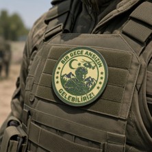 Atölyeden Premium Taktik Cırtlı Peç - Bir Gece Ansızın Gelebiliriz Temalı Airsoft & Askeri Patch (3d Baskı - Özel Doku) 5 cm Çapında