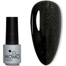 MUJGAN Momo Professional Kalıcı Oje S019 Altın Işıltılı Siyah 4 ml