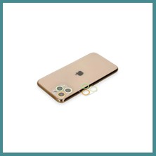 Bezos iPhone 11 Pro Max Uyumlu Renkli Kamera Lens Koruma Cam - Sarı-Turuncu Mac