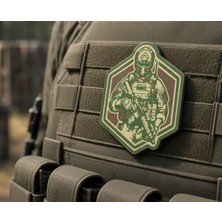 Atölyeden Premium Taktik Operatör Altıgen Peç - Airsoft & Askeri Cırtlı Arma (Taktik Patch) 6 cm