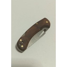 Mythriva 15 cm Sırtan Kilitli Çakı, Çelik Ahşap Kabza ile Pratik Kullanım