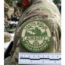 Atölyeden Premium Taktik Birlik Airsoft Asla Pes Etme Peç - Cırtlı Kol & Göğüs Arması (~7 Cm) -Askeri Patch