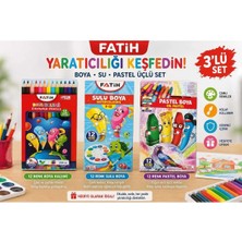 Fatih 12'li Sulu Boya - 12'li Kuru Boya - 12'li Pastel Boya - Avantajlı Boyama Seti