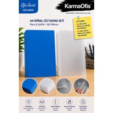 KarmaOfis A4 Spiral Cilt Kapağı Seti 160 Mikron – Mavi Renkli ve Şeffaf Ciltleme Kapakları 100'ER Adet
