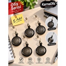 KarmaOfis Yoyo Kartlık – Kimlik ve Yaka Kartı Için Makaralı Kart Tutucu | Siyah | 5 Adet